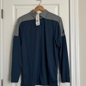 Adidas Men's Polo Golf Shirt in Blue and Gray